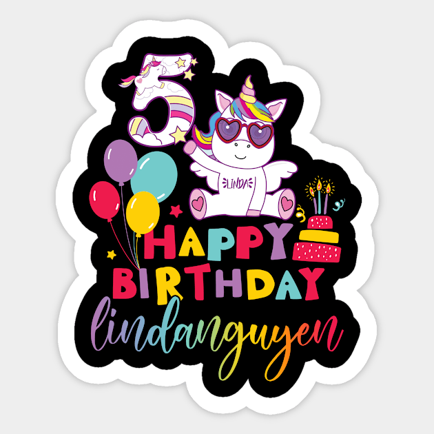 Happy Birthday My Girl Five Years Old Sticker by tempoart